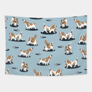 Basset Hound Pattern Tapestry