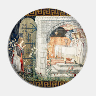 Quest for the Holy Grail,The Attainment,Vision of the Angels and Saint Graal to Percival Pin