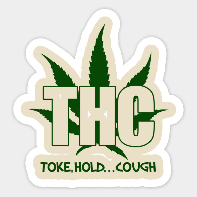 THC Toke Hold Cough Sticker by Cosmo Gazoo