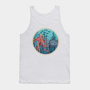 Round Sea Life Stamp Tank Top