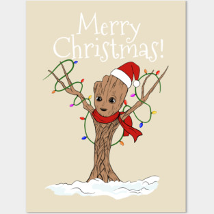 Groot Christmas Tree Posters and Art