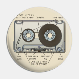 Audio cassette cutaway Pin