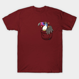 Pocket Shiny Anger Toucan T-Shirt