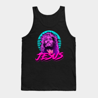 Jesus Retrowave Tank Top