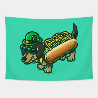 St Patricks Day Chicago Dog Tapestry