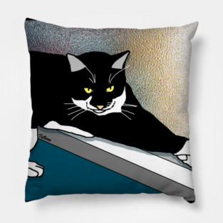 CUTE Tuxedo Cat resting on the window sill  Copyright TeAnne Pillow