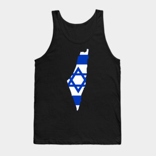 Israel Map with Flag of Israel` Tank Top