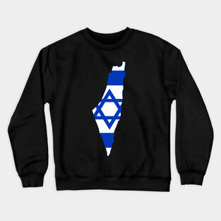 Israel Map with Flag of Israel` Crewneck Sweatshirt