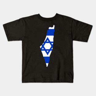 Israel Map with Flag of Israel` Kids T-Shirt