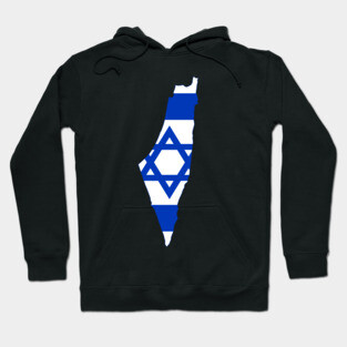 Israel Map with Flag of Israel` Hoodie