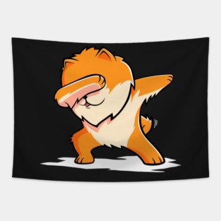 Funny Dabbing Pomeranian Tapestry