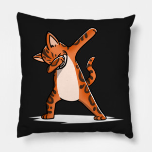 Funny Dabbing Bengal Cat Pillow