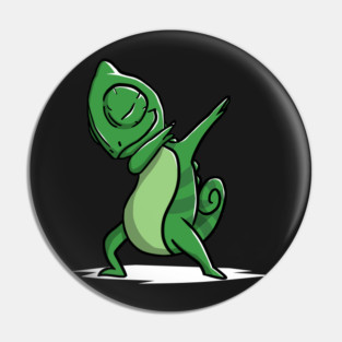 Funny Dabbing Chameleon Pin