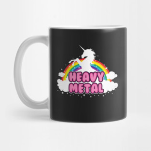 heavy metal parody funny unicorn rainbow Mug