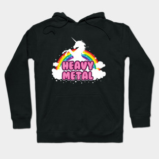 heavy metal parody funny unicorn rainbow Hoodie