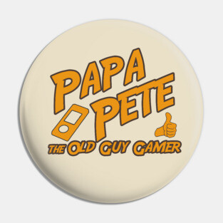 Papa Pete Text Logo #3 Pin