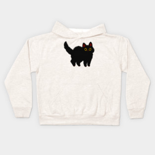 fluffy black cat Kids Hoodie