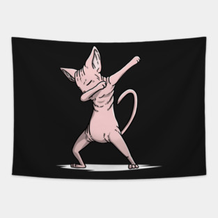 Funny Dabbing Sphynx Cat Tapestry