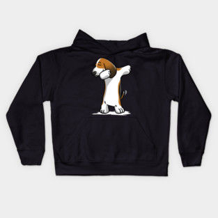 Funny Dabbing Basset Hound Dog Kids Hoodie