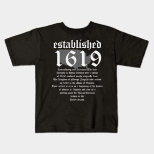 Project 1619 Established American Map Vintage Black History Kids T-Shirt