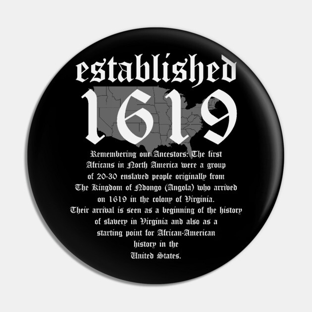 Project 1619 Established American Map Vintage Black History Pin by UrbanLifeApparel