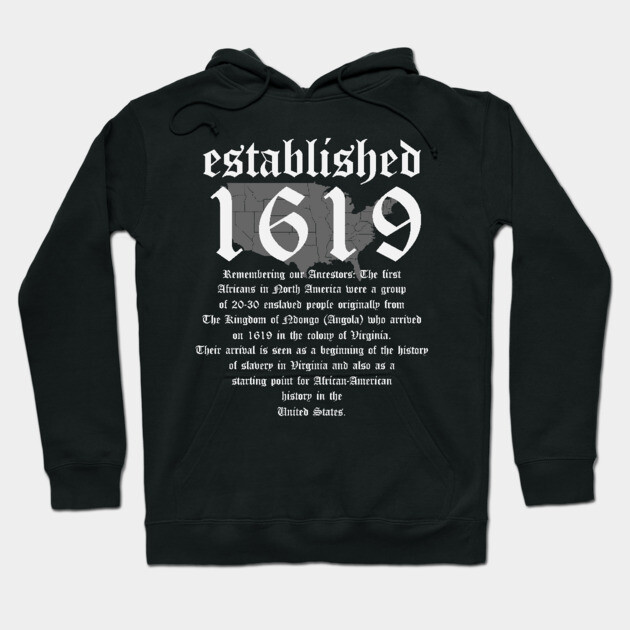 Project 1619 Established American Map Vintage Black History Hoodie by UrbanLifeApparel