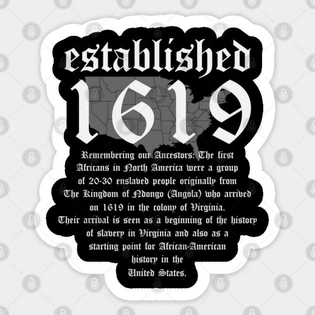 Project 1619 Established American Map Vintage Black History Sticker by UrbanLifeApparel