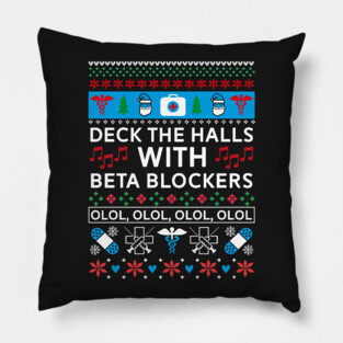 Beta Blockers - Nurse Ugly Christmas Sweater Pillow