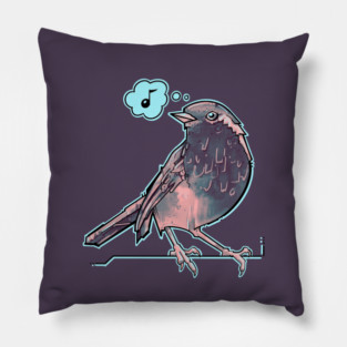 song bird at night Pillow