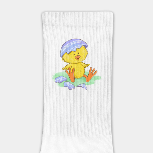 Cute Easter Chick Hatching from Egg Illustration by denizko