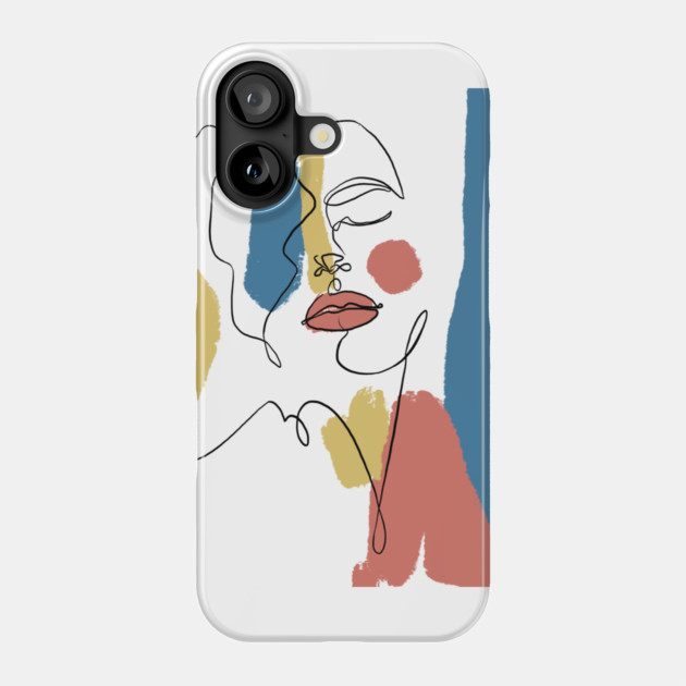 Minimal Color Block Abstract Face Illustration Phone Case by denizko