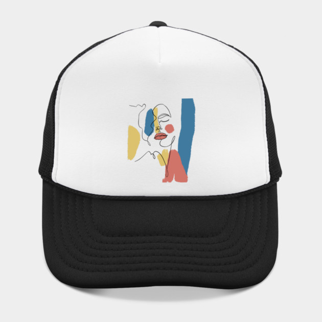 Minimal Color Block Abstract Face Illustration by denizko