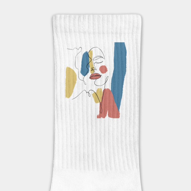 Minimal Color Block Abstract Face Illustration by denizko