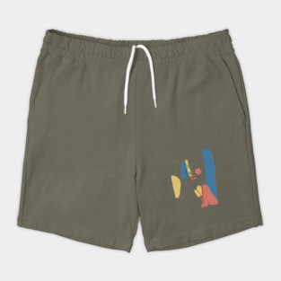 Minimal Color Block Abstract Face Illustration Shorts
