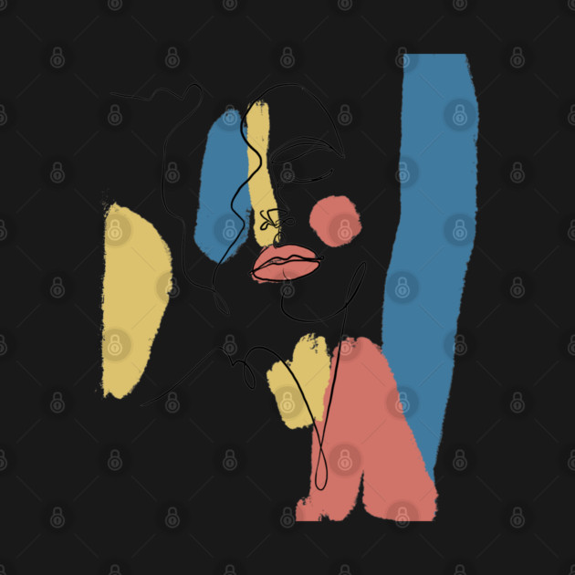 Minimal Color Block Abstract Face Illustration by denizko