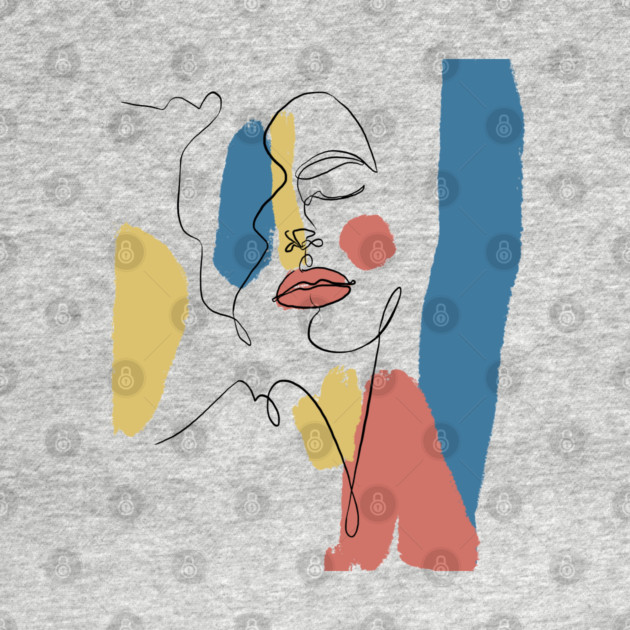 Minimal Color Block Abstract Face Illustration by denizko