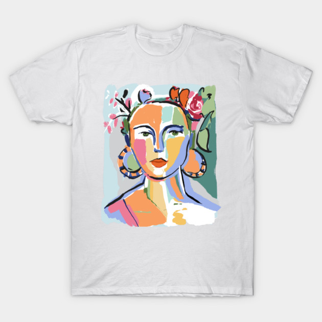 Colorful Abstract Woman Portrait Illustration T-Shirt by denizko