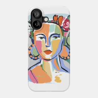 Colorful Abstract Woman Portrait Illustration Phone Case