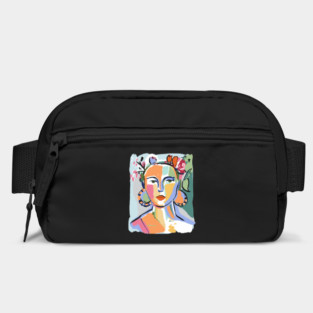 Colorful Abstract Woman Portrait Illustration Bag