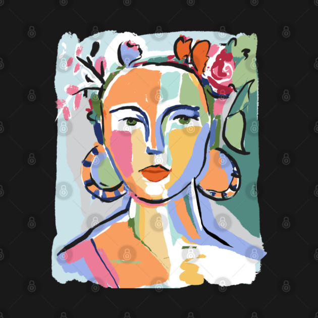 Colorful Abstract Woman Portrait Illustration by denizko