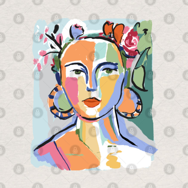 Colorful Abstract Woman Portrait Illustration by denizko