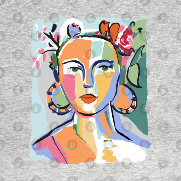Colorful Abstract Woman Portrait Illustration by denizko