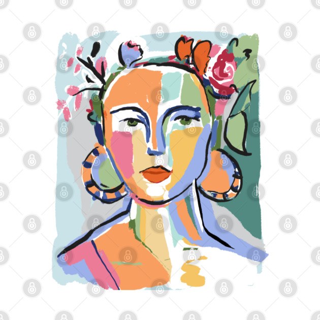 Colorful Abstract Woman Portrait Illustration by denizko