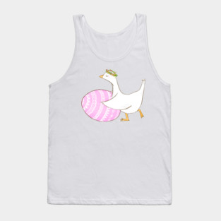 Cute Easter Goose with Floral Crown Illustration Tank Top