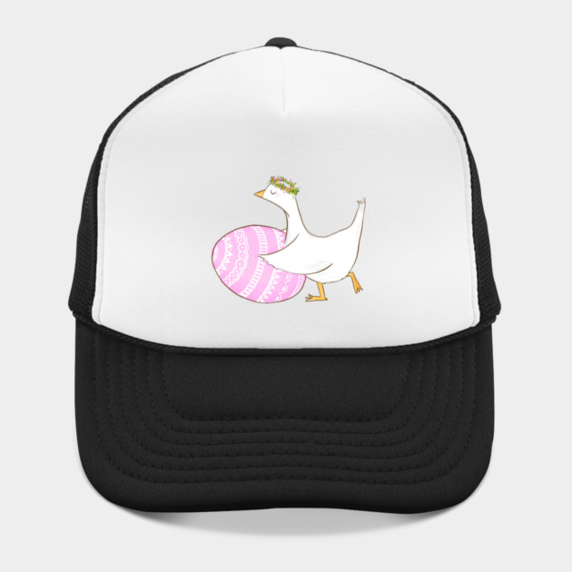 Cute Easter Goose with Floral Crown Illustration by denizko