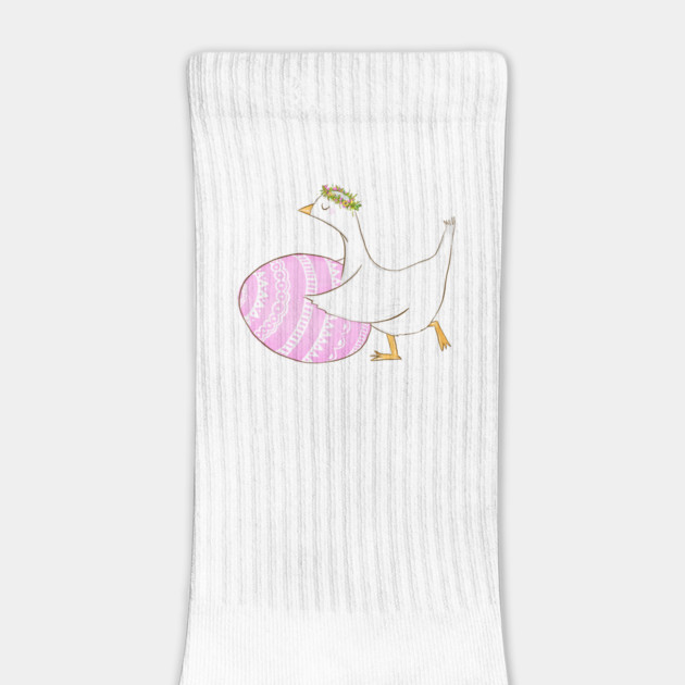 Cute Easter Goose with Floral Crown Illustration by denizko