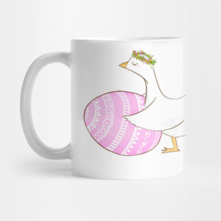 Cute Easter Goose with Floral Crown Illustration Mug