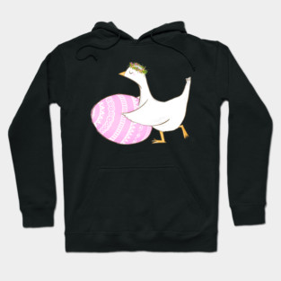 Cute Easter Goose with Floral Crown Illustration Hoodie
