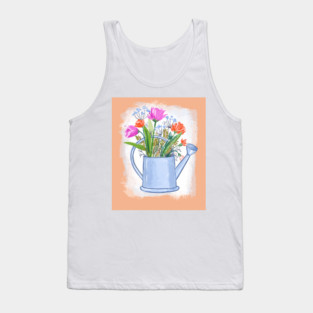 Watering Can with Flowers Spring Illustration Tank Top
