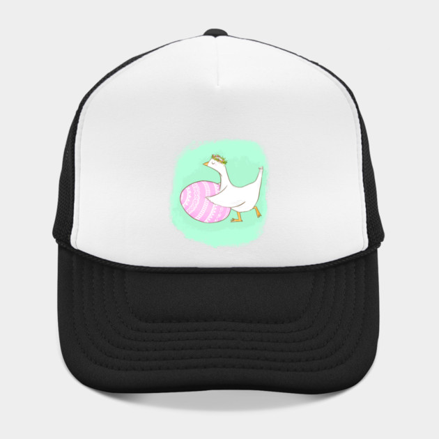 Cute Easter Goose Illustration with Floral Crown by denizko